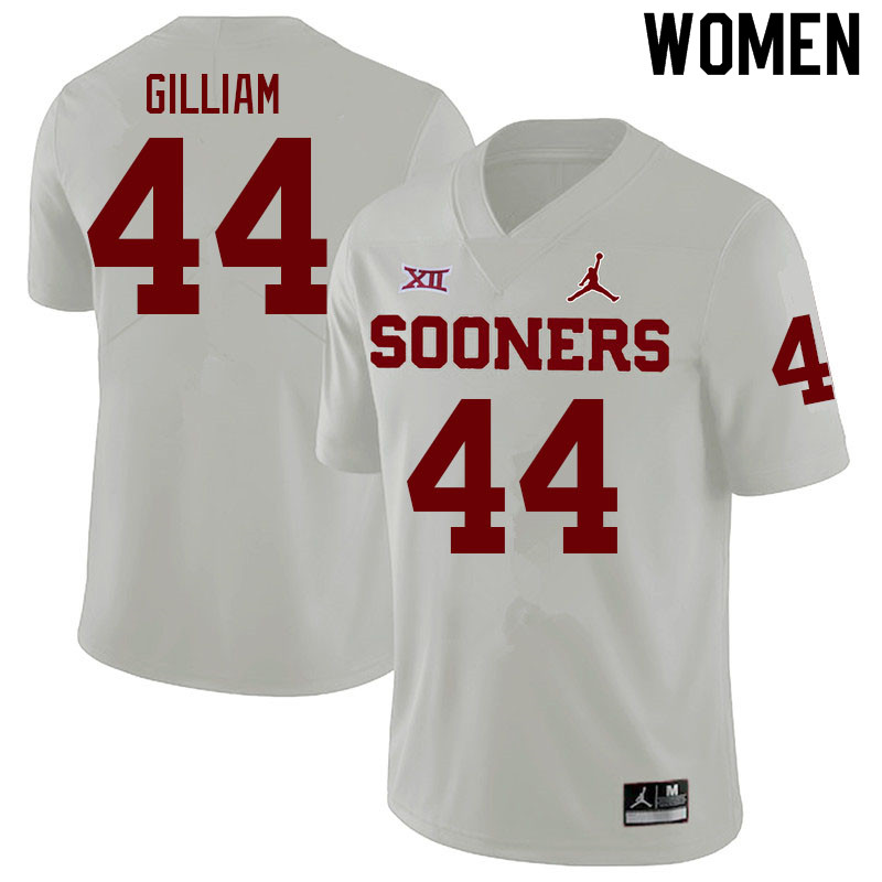 Women #44 Kelvin Gilliam Oklahoma Sooners College Football Jerseys Sale-White